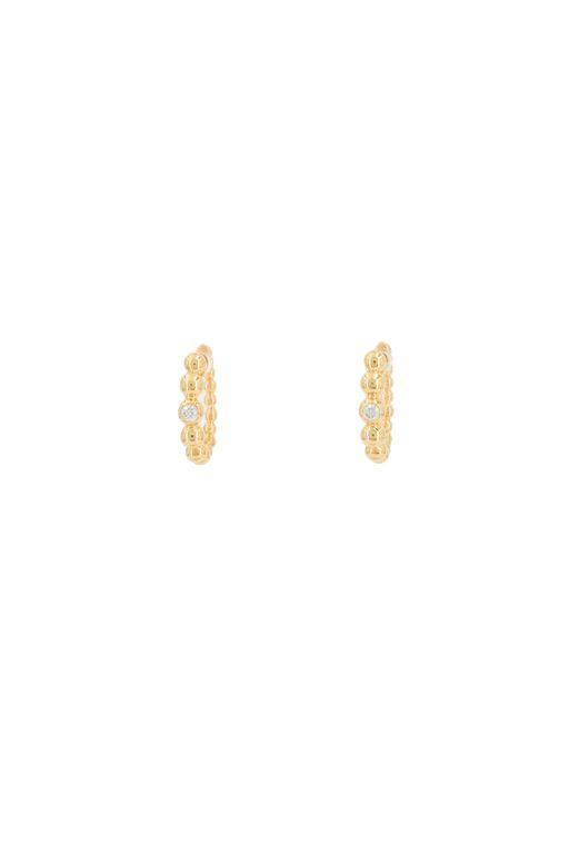 18k Rose Gold Diamond Creole Earrings