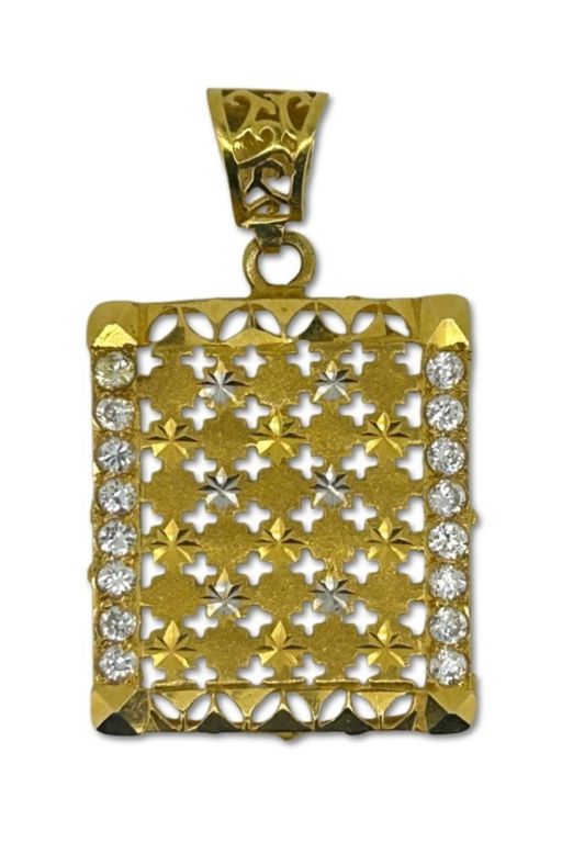 22k Gold Cubic Zirconia Pendant