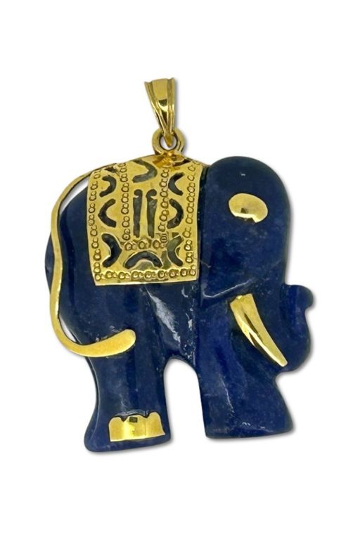 14k Yellow Gold Lapis Lazuli Pendant