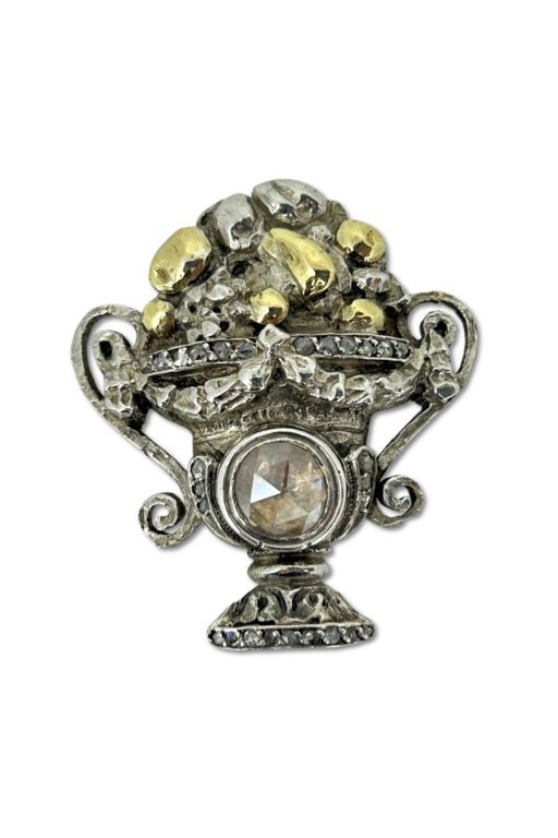 Silver and Gold Diamond Brooch