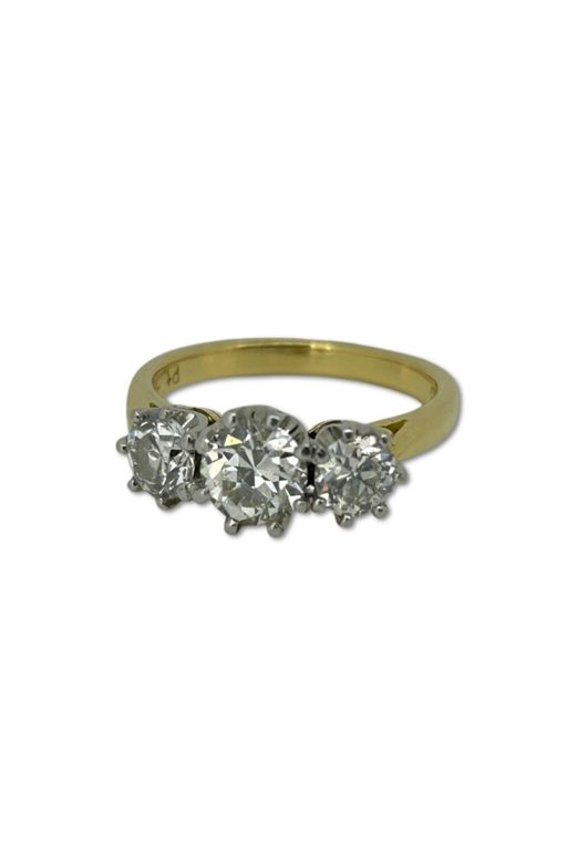 18k Gold and Platinum Diamond Ring