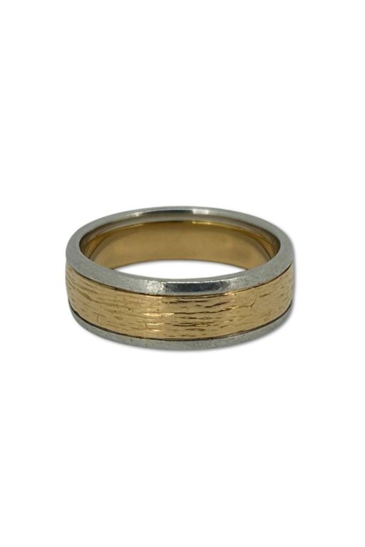 18k Gold and Platinum Wedding Ring