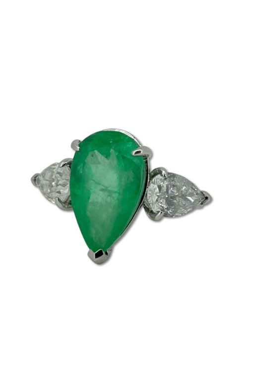 14k Gold Emerald and Diamond Ring