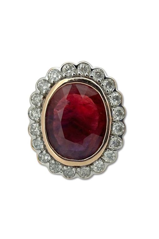 14k Gold Ruby and Diamond Ring