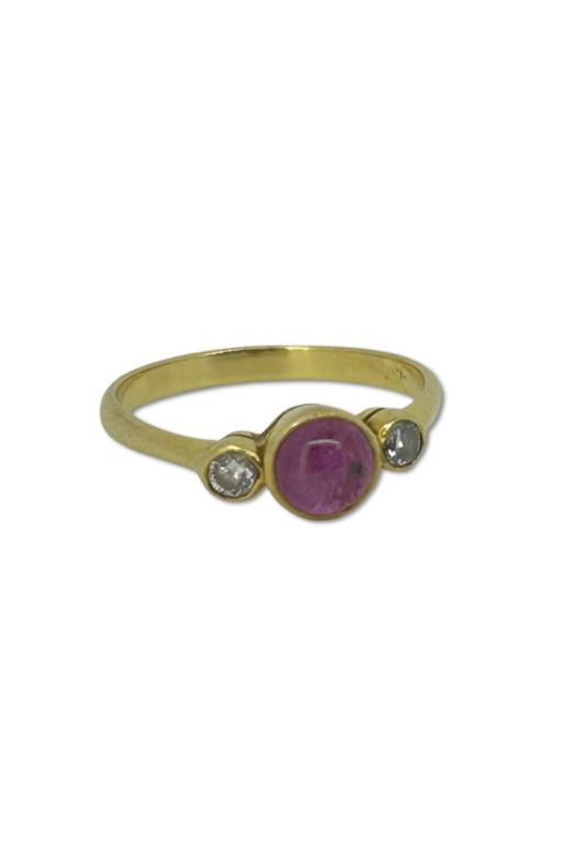 18k Gold Ruby and Diamond Ring