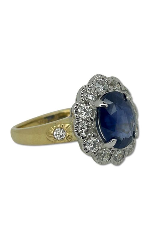 Gold Sapphire and Diamond Ring