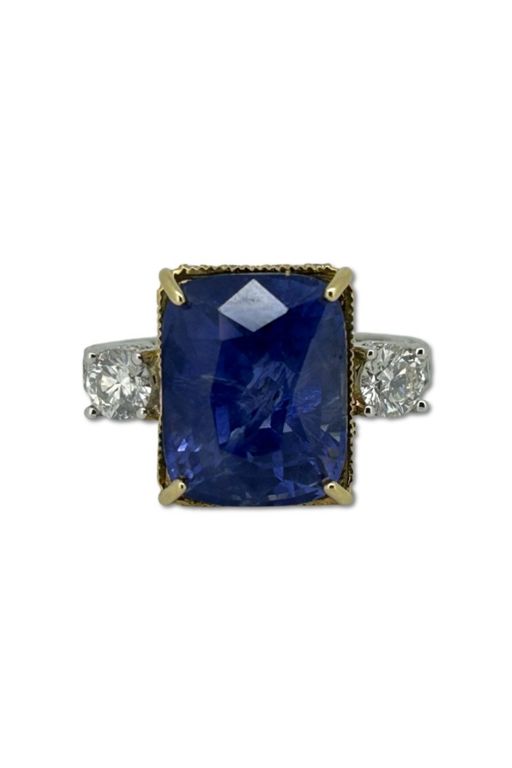 14k Gold Sapphire and Diamond Ring