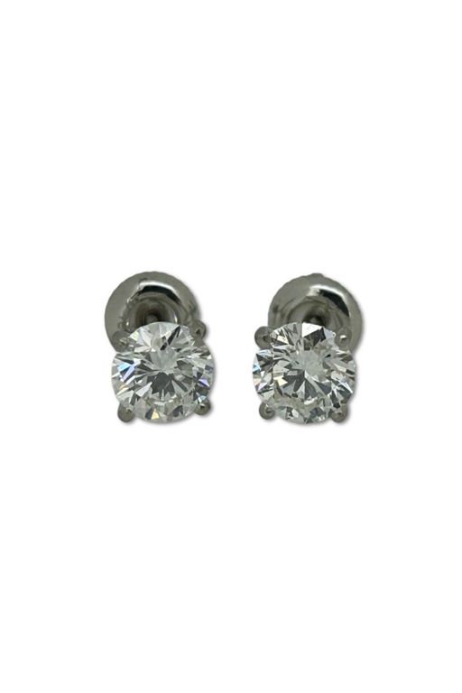 Pair of Platinum Diamond Earrings