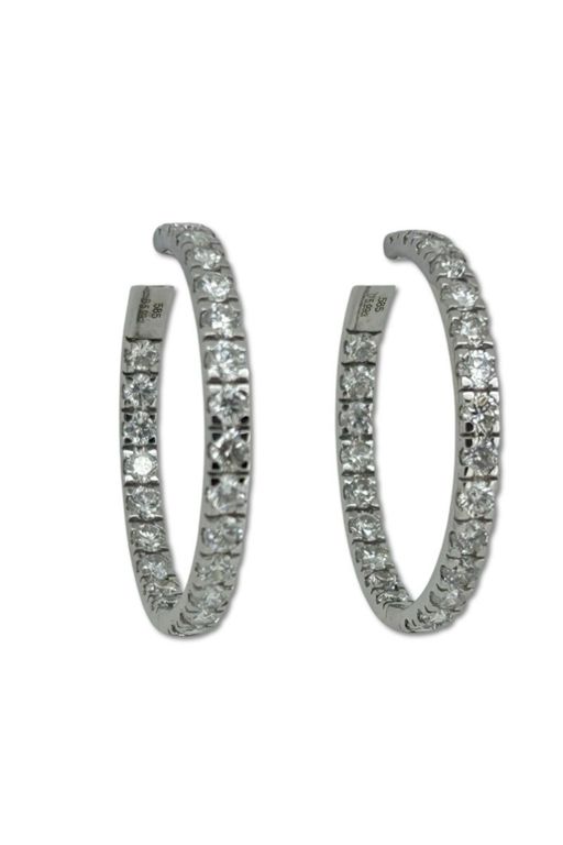 Pair of 14k Gold Diamond Earrings