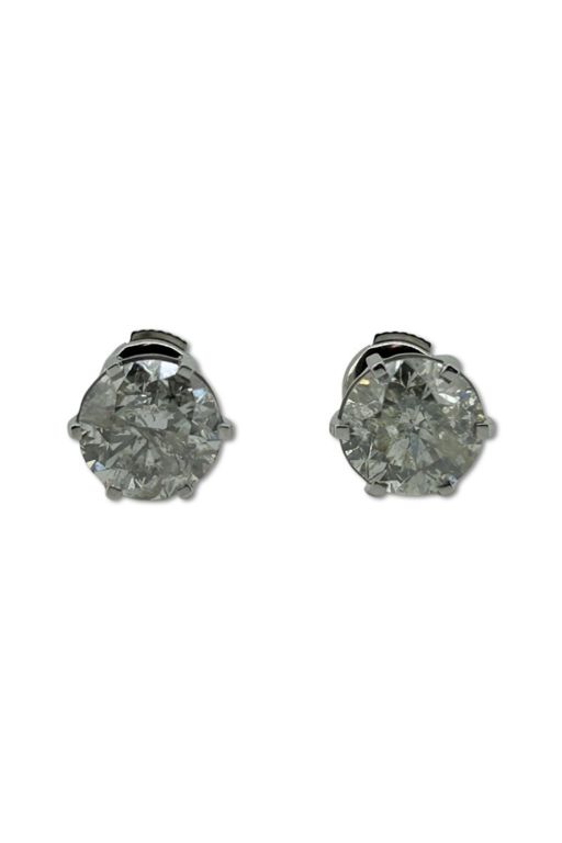 Pair of 14k Gold Diamond Earrings