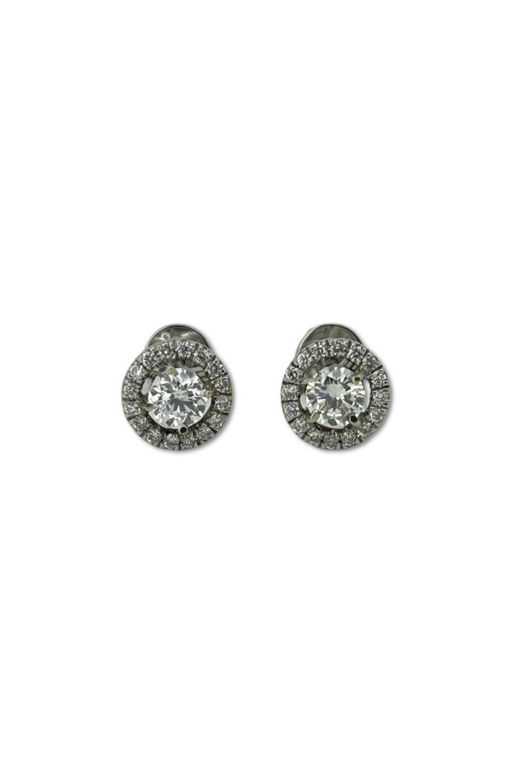 Pair of 14k Gold Diamond Earrings