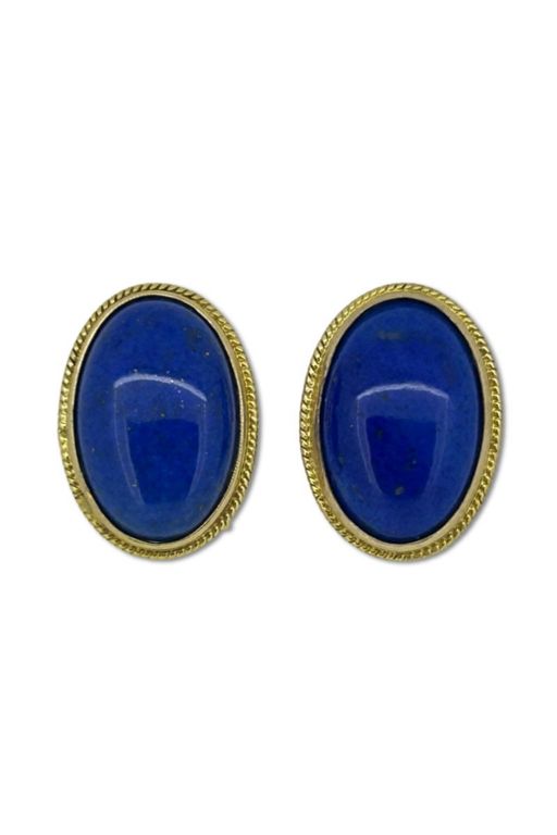 Pair of 14k Gold Lapis Lazuli Earrings