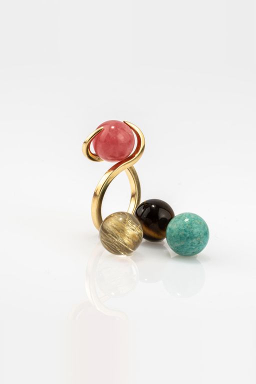18k Gold Multi-Gem Ring