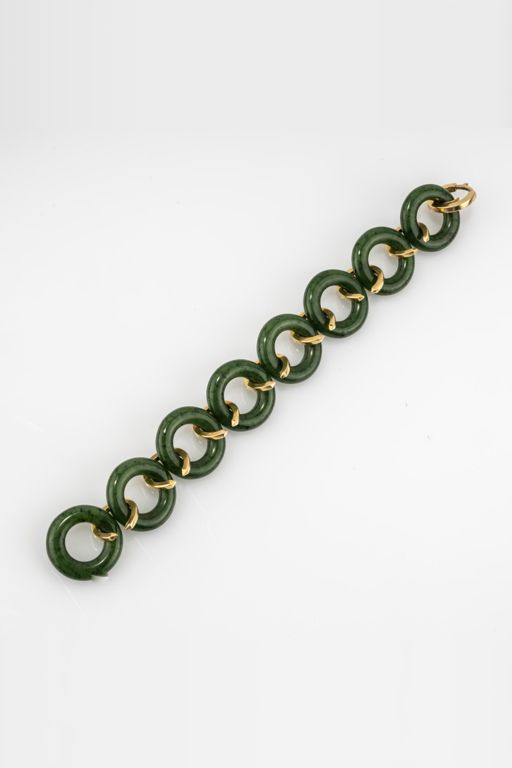 18k Gold Nephrite Bracelet