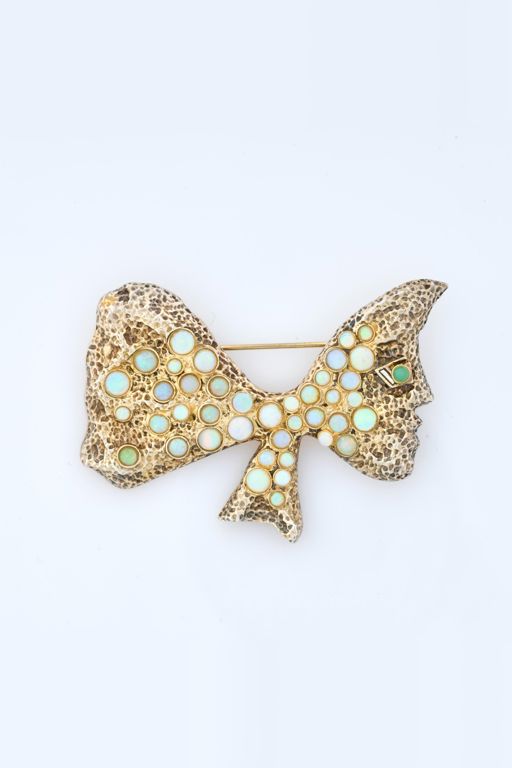 Sterling Silver Opal and Chrysoprase Brooch