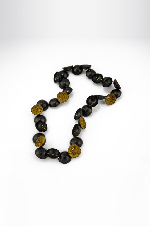 Iron and Gold Glass Necklace