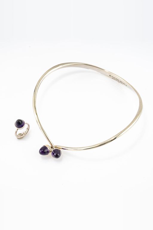 Sterling Silver Amethyst Necklace and Ring