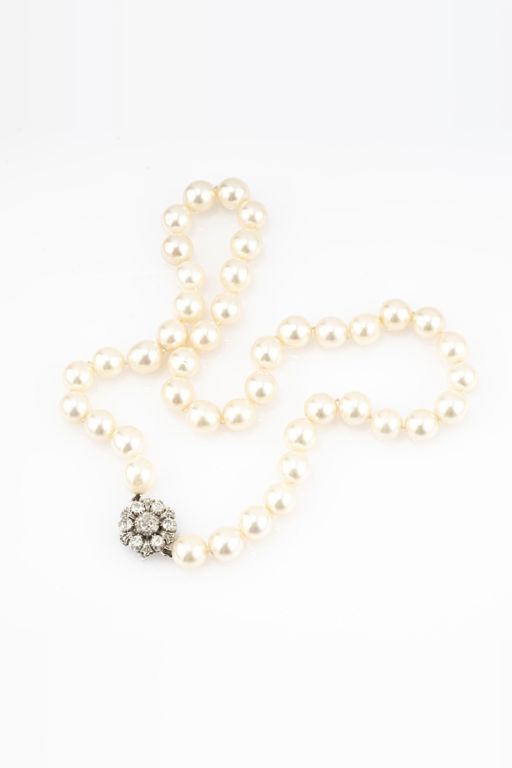 18k Gold Pearl and Diamond Necklace