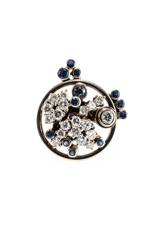18k Gold Sapphire and Diamond Ring