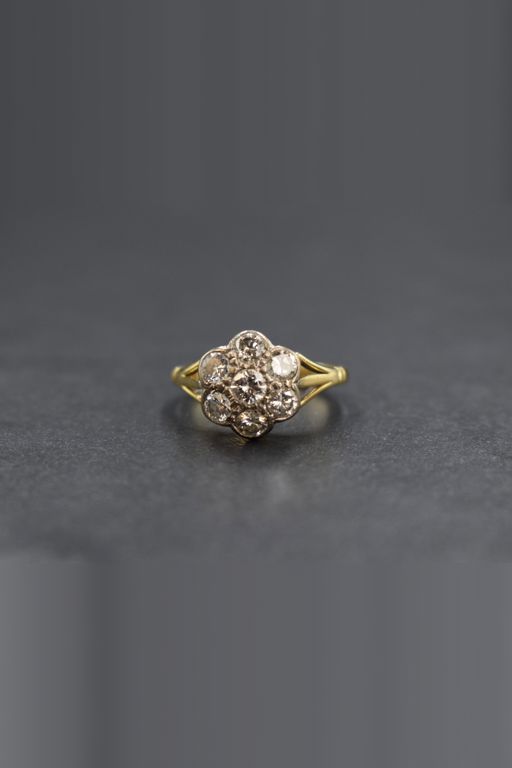 18k Gold Diamond Daisy Cluster Ring
