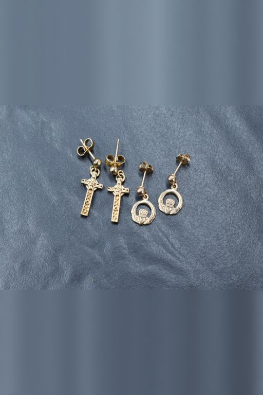 Two Pairs of 9k Yellow Gold Drop Earrings