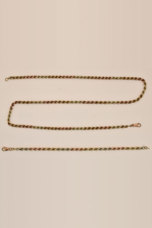 9k Gold Necklace and Bracelet