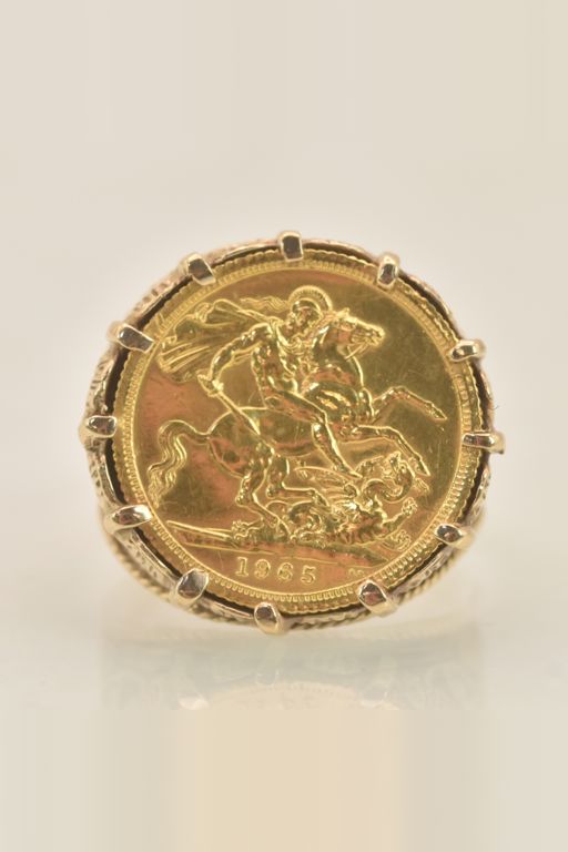 9k Gold Sovereign Ring
