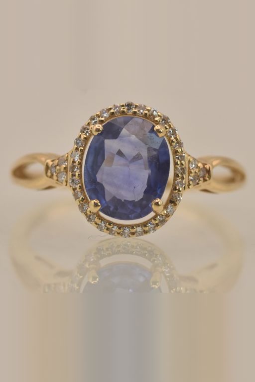 14k Gold Sapphire and Diamond Ring