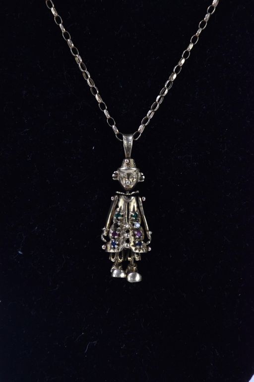 9k Gold Multi-Gem Pendant Necklace