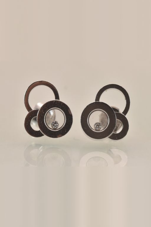 Pair of 18k Gold Diamond Earrings