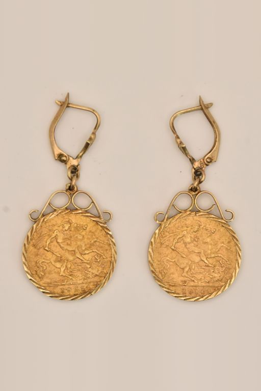 Pair of 9k Gold Coin Earrings