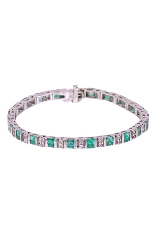 14k Gold Emerald and Diamond Bracelet