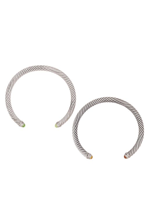 Two Sterling Silver Diamond Gemstone Bracelets