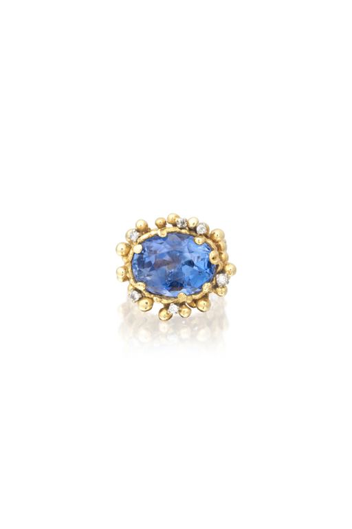 18k Gold Sapphire and Diamond Ring