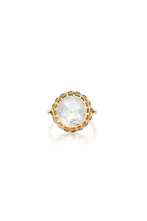 Diamond and Enamel Ring