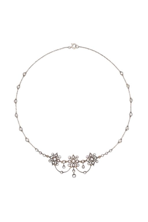 Silver and Gold Diamond Necklace