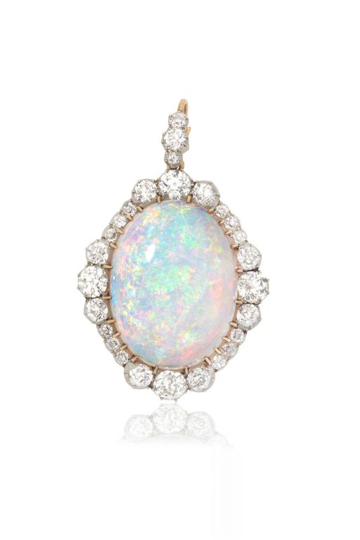 Opal and Diamond Pendant