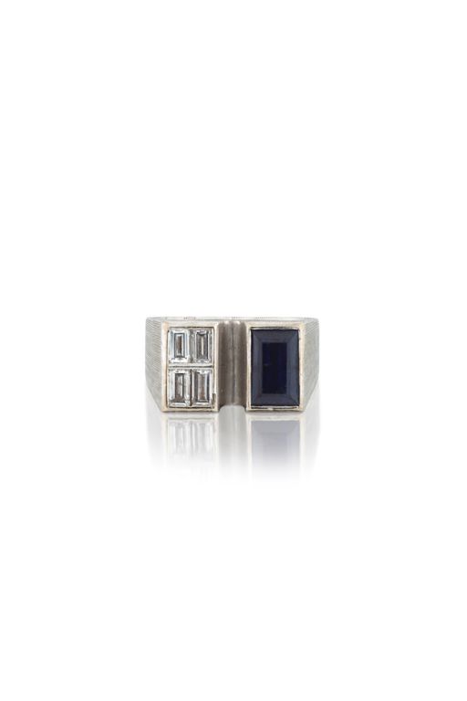18k Gold Sapphire and Diamond Ring