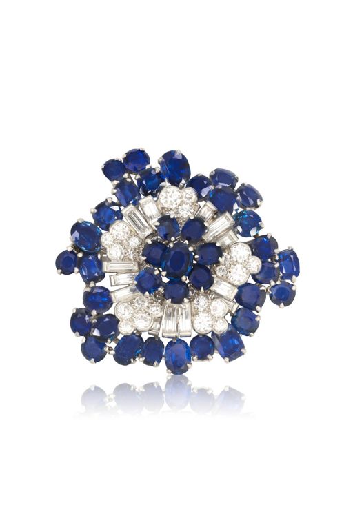 Sapphire and Diamond Brooch