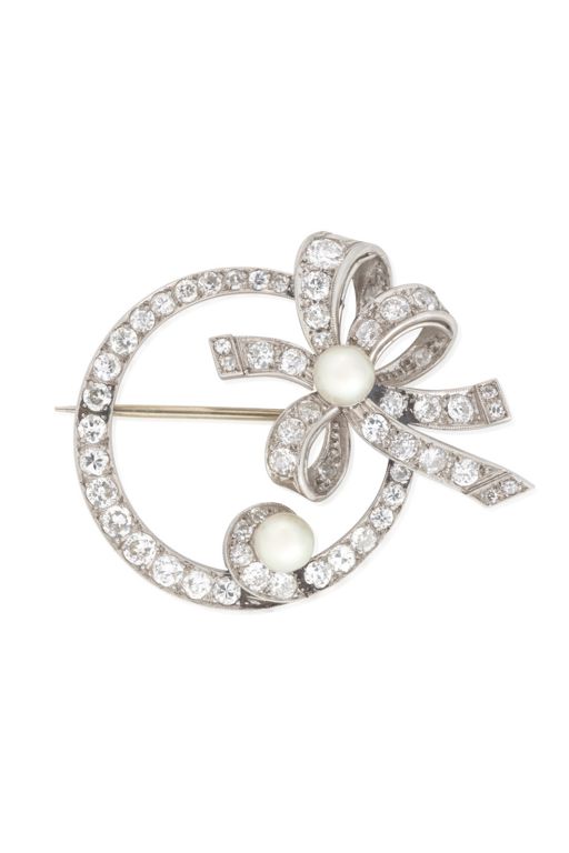 Pearl and Diamond Brooch