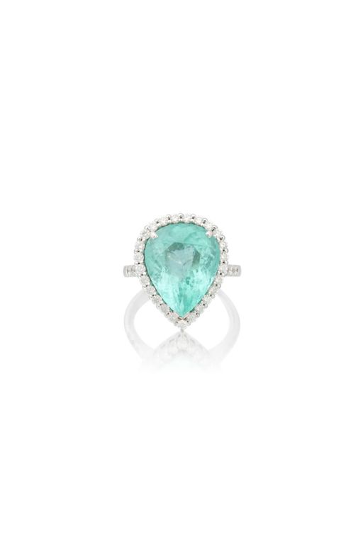18k Gold Tourmaline and Diamond Ring