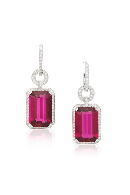 Tourmaline and Diamond Earrings