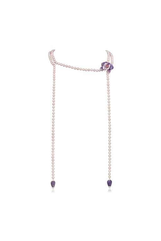 18k Gold Pearl and Multi-Gem Necklace