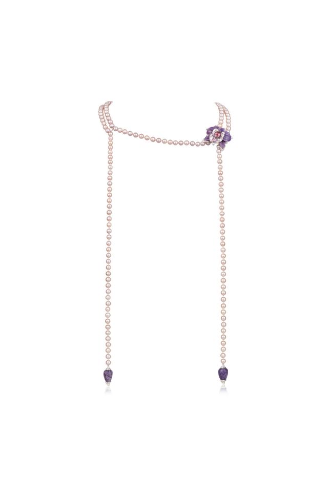18k Gold Pearl and Multi-Gem Necklace