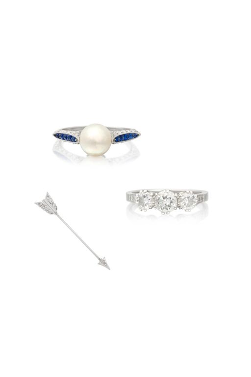 Diamond, Pearl and Sapphire Jewelry Set