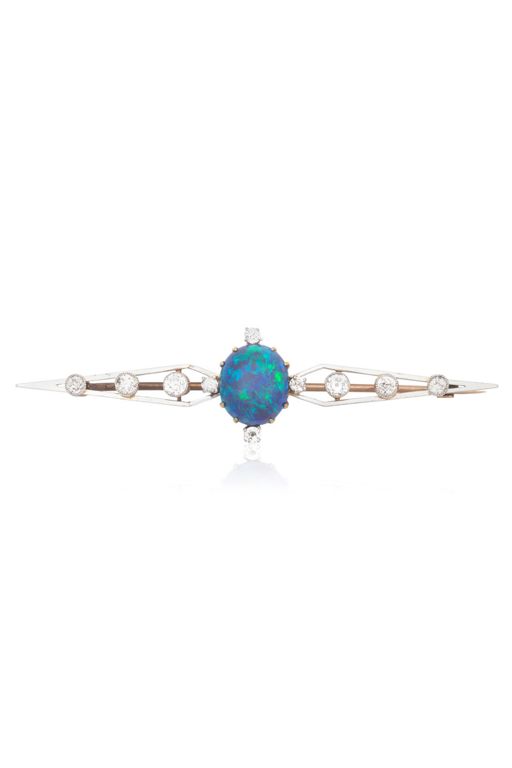 Opal and Diamond Brooch