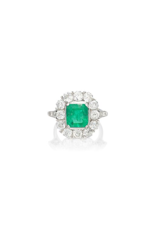 Emerald and Diamond Ring