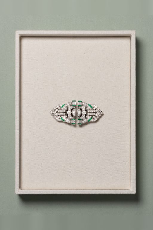 Emerald and Diamond Brooch