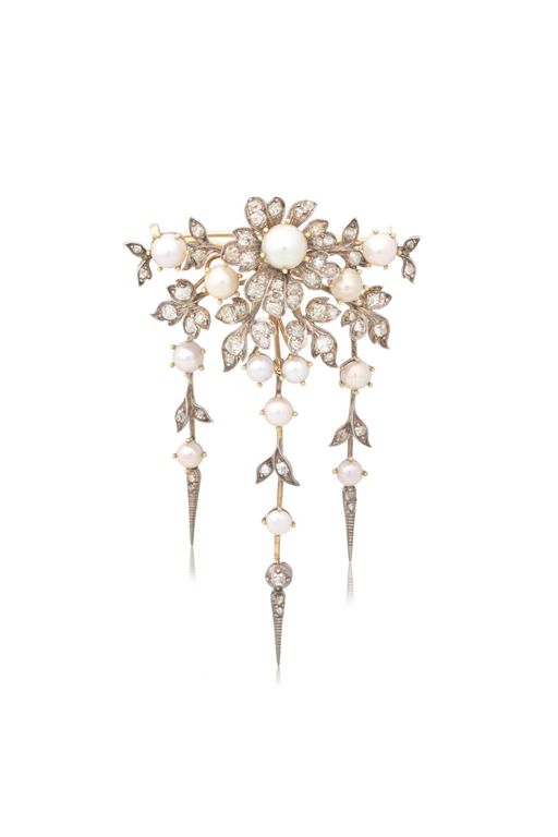 Pearl and Diamond Brooch