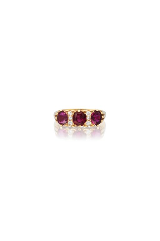 18k Gold Ruby and Diamond Ring